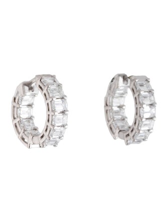 Earrings 14K 3.60ctw Lab-Grown Diamond Inside-Out Huggie Earrings