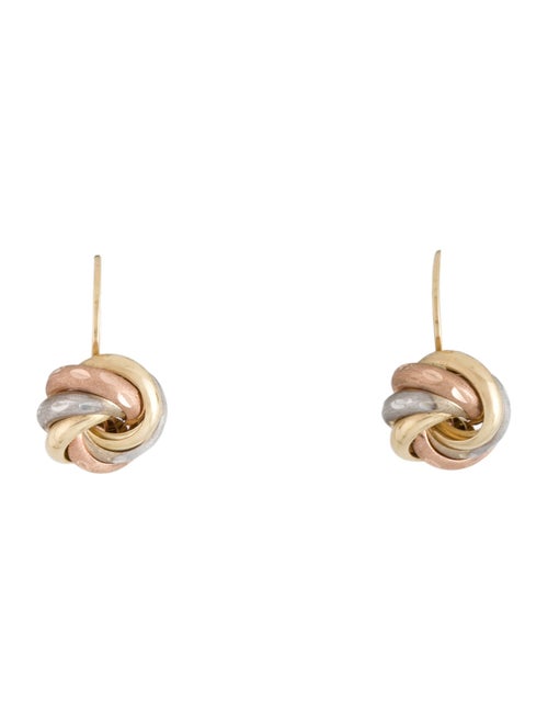 Earrings 14K Tricolor Textured Drop Earring
