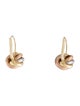 Earrings 14K Tricolor Textured Drop Earring