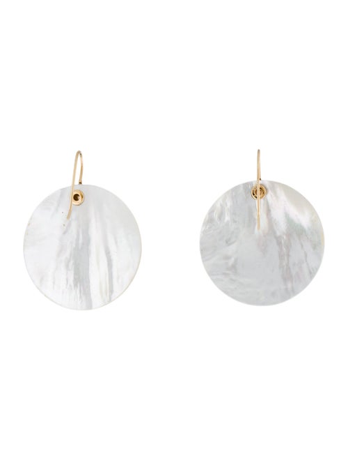 Earrings 14K Mother of Pearl Star Disc Drop Earrings