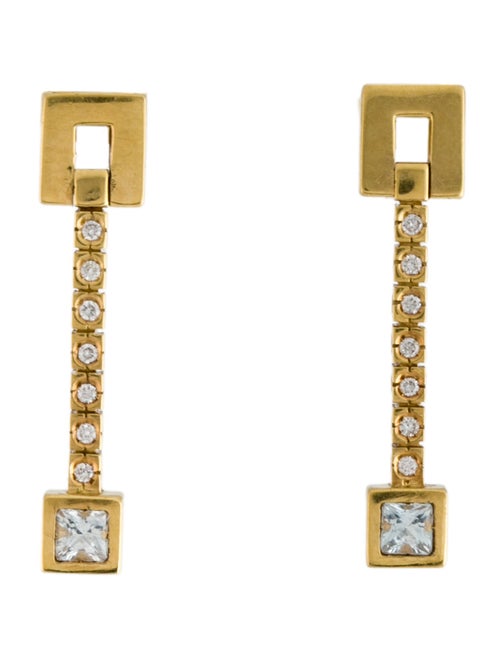 Earrings 18K Topaz & Diamond Drop Earrings