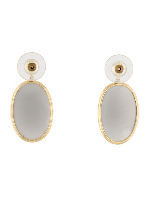 Earrings 18K Moonstone & Diamond Drop earrings