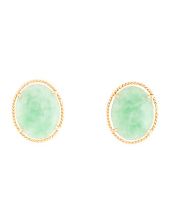 Earrings 14K Jadeite Stud Earrings