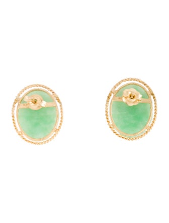 Earrings 14K Jadeite Stud Earrings