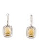 Earrings 14K Citrine & Diamond Drop Earrings