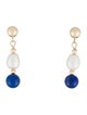 Earrings 14K Pearl & lapis Lazuli Drop Earrings