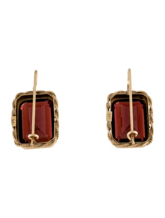 Earrings 14K 15.58ctw Garnet Rope Bezel Drop Earrings