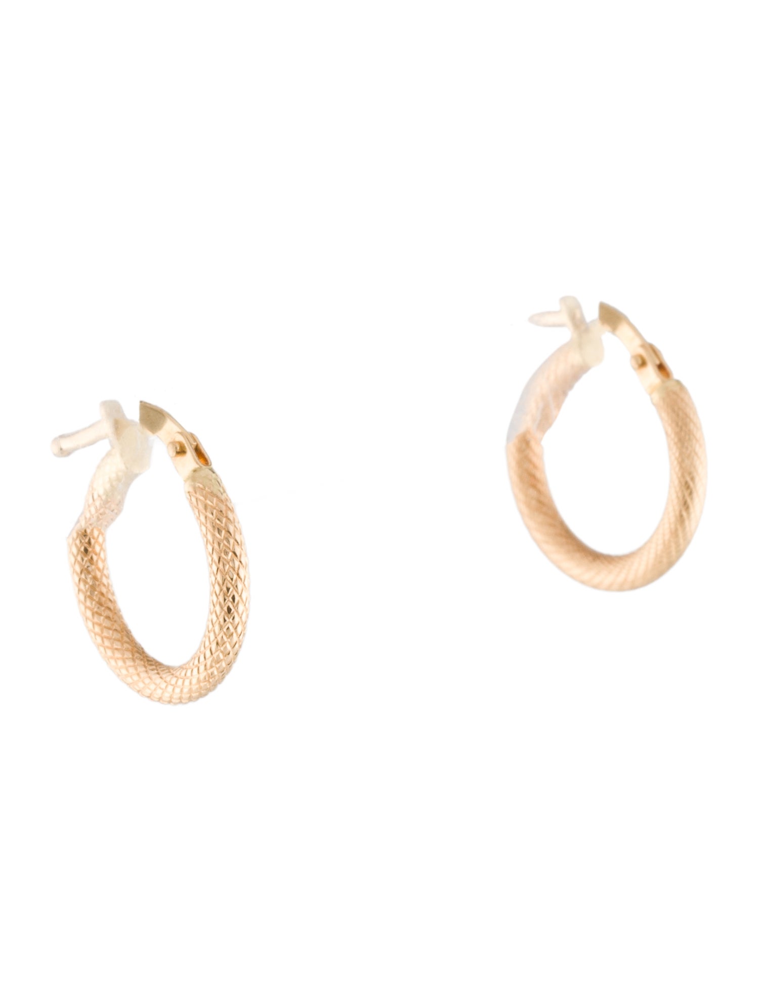 Earrings 18K Textured Hoop Earrings