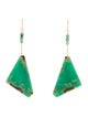 Earrings 14K Chrysoprase & Emerald Drop Earrings