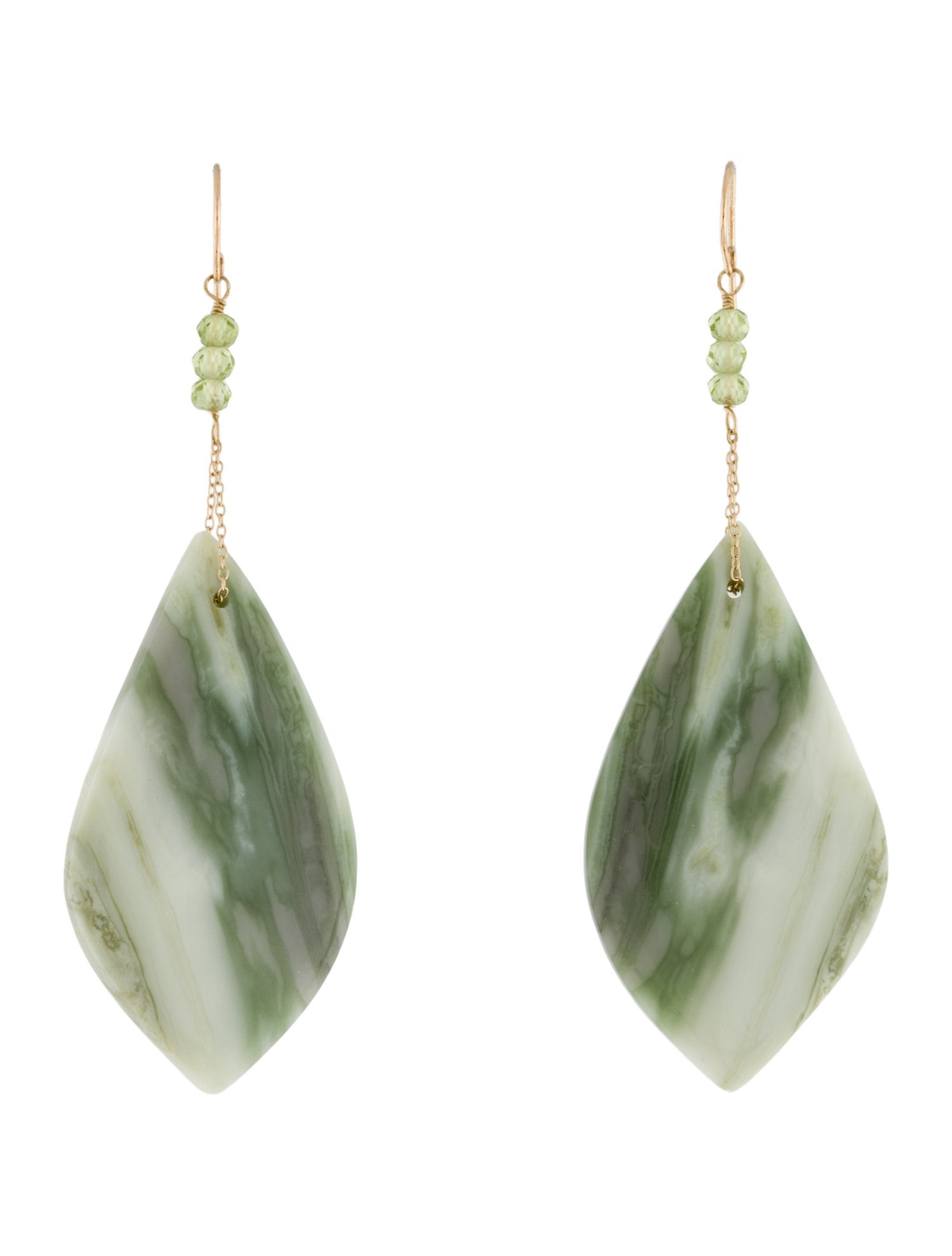 Earrings 14K Aragonite & Peridot Drop Earrings