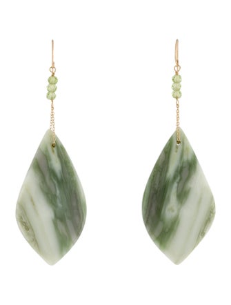 Earrings 14K Aragonite & Peridot Drop Earrings