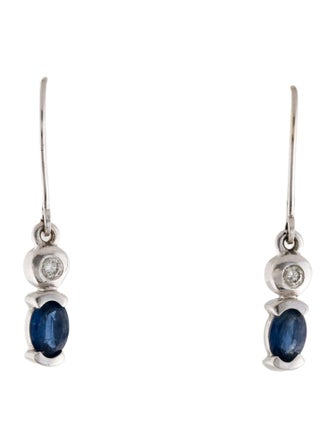 Earrings 14K 1.02ctw Sapphire & Diamond Drop Earrings