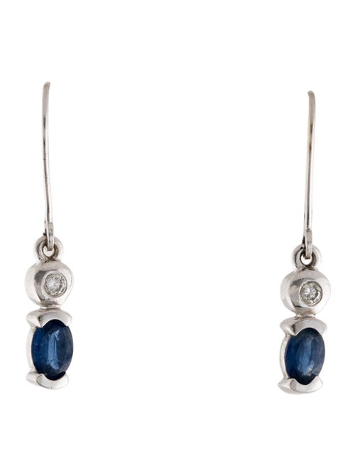 Earrings 14K 1.02ctw Sapphire & Diamond Drop Earrings