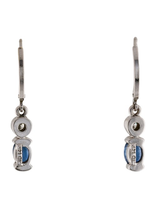 Earrings 14K 1.02ctw Sapphire & Diamond Drop Earrings