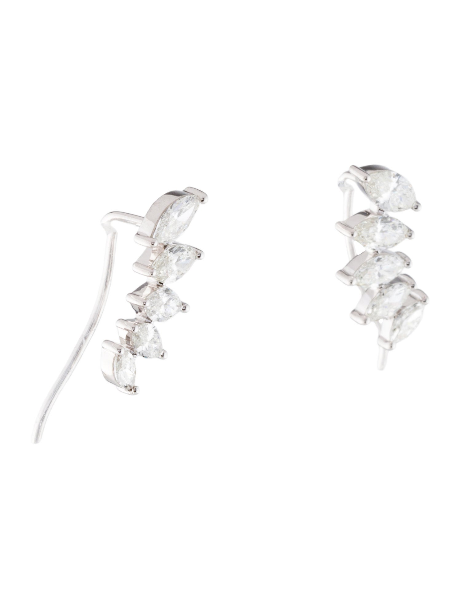 Earrings 18K 1.44ctw Diamond Ear Climber Earrings