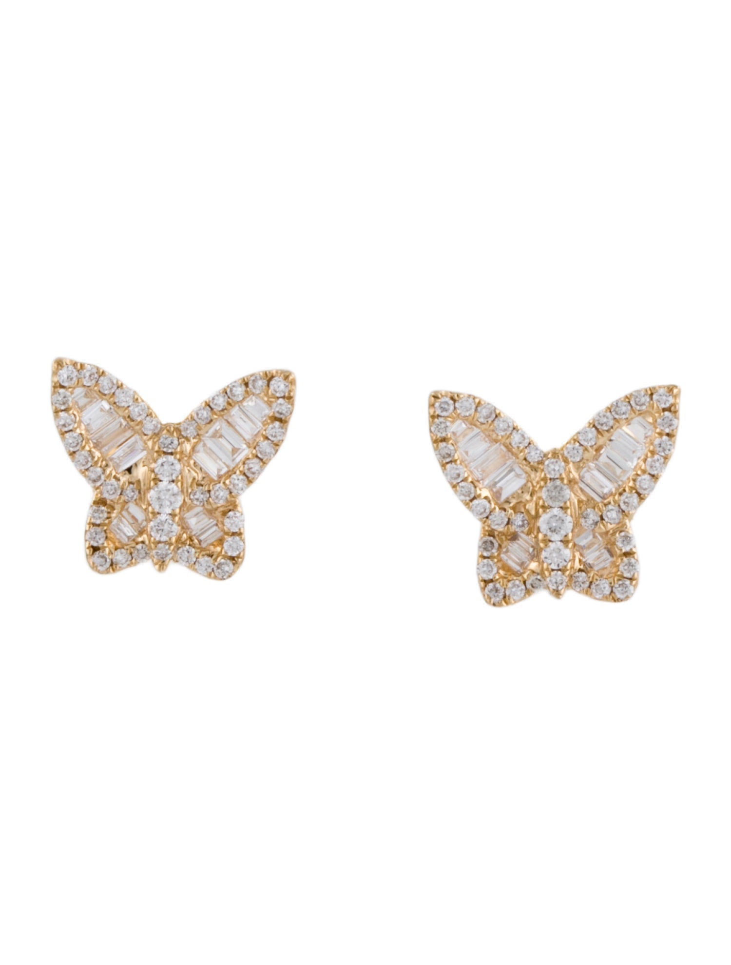 Earrings 18K Diamond Butterfly Stud