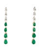 Earrings 18K 1.70ctw Emerald & Diamond Drop Earrings