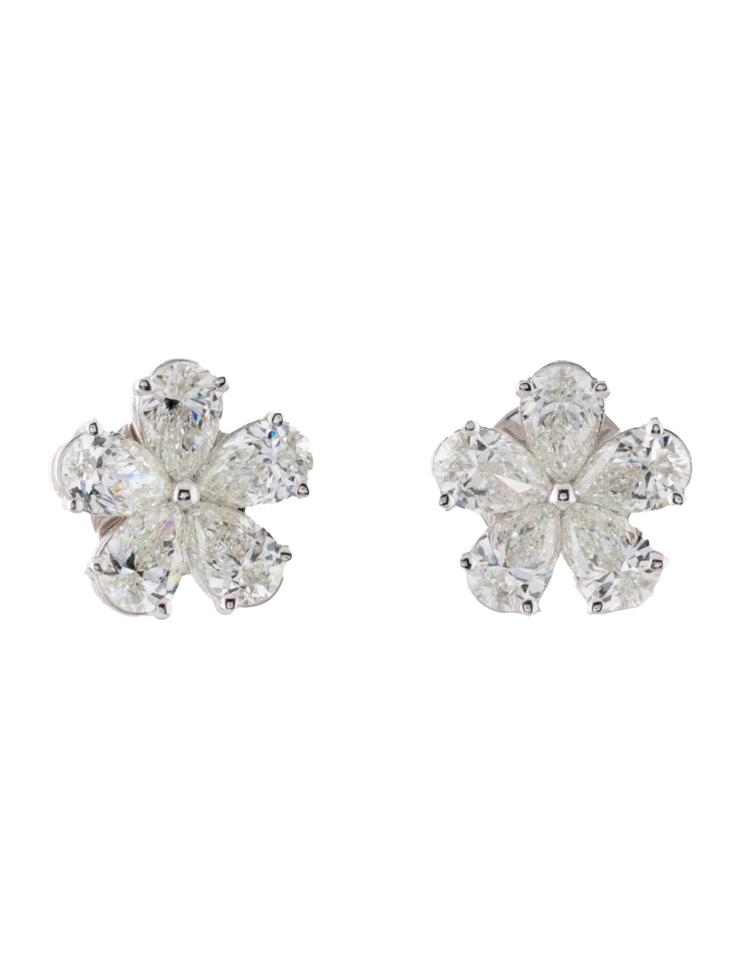 Earrings 18K 2.39ctw Diamond Floral Stud