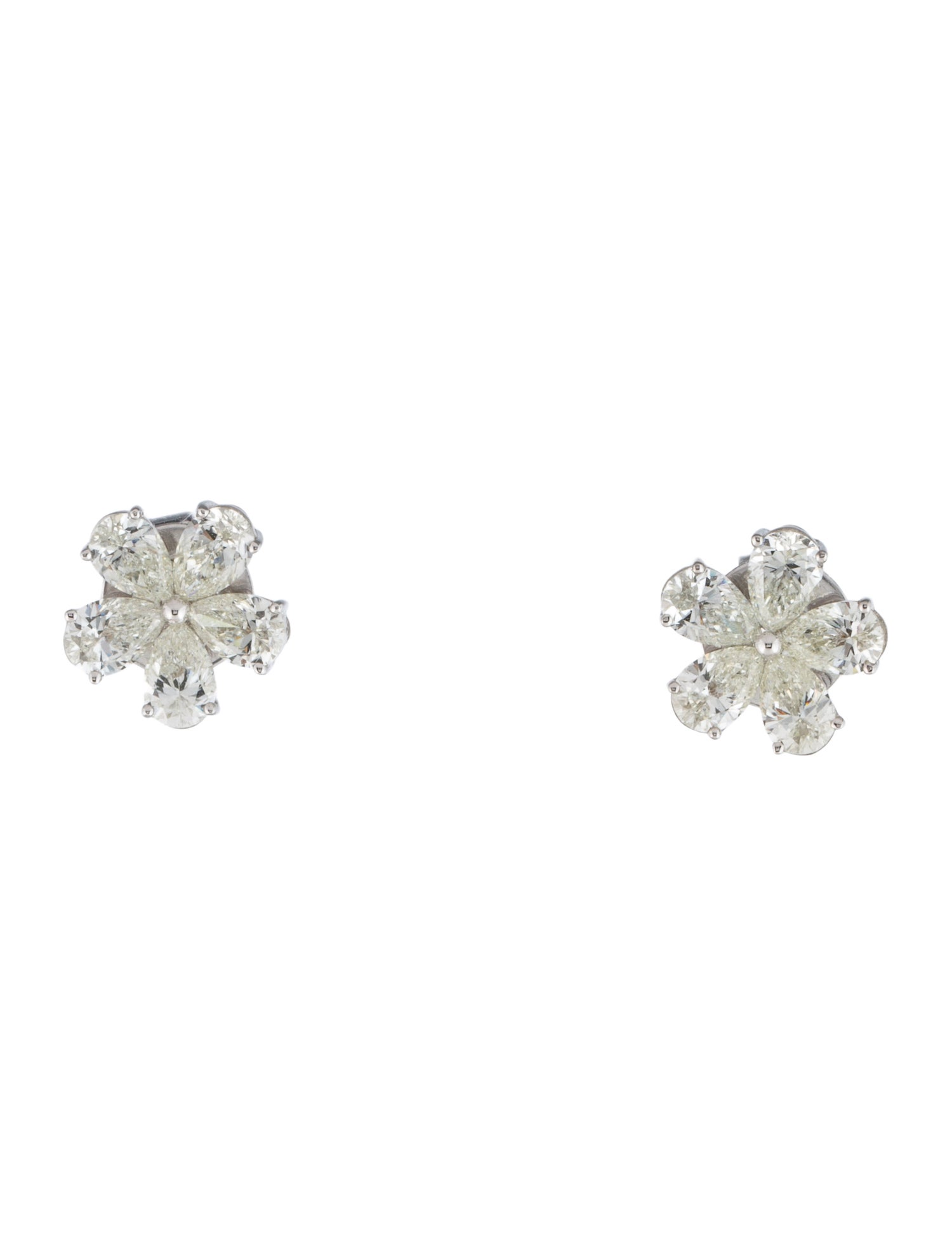 Earrings 18K 2.14ctw Diamond Flower Stud