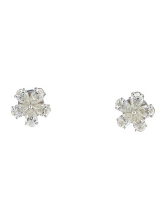 Earrings 18K 2.14ctw Diamond Flower Stud Earrings
