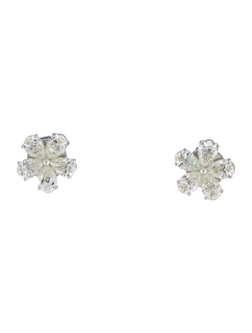 Earrings 18K 2.14ctw Diamond Flower Stud Earrings