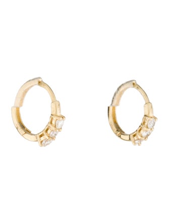 Earrings 14K Diamond Huggie Earrings