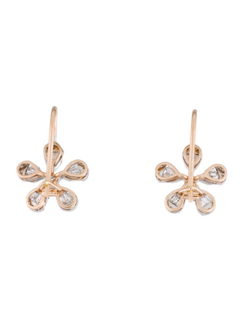 Earrings 14K 1.08ctw Diamond Flower Drop Earrings