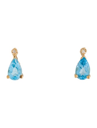 Earrings 14K 2.00ctw Topaz & Diamond Stud Earrings