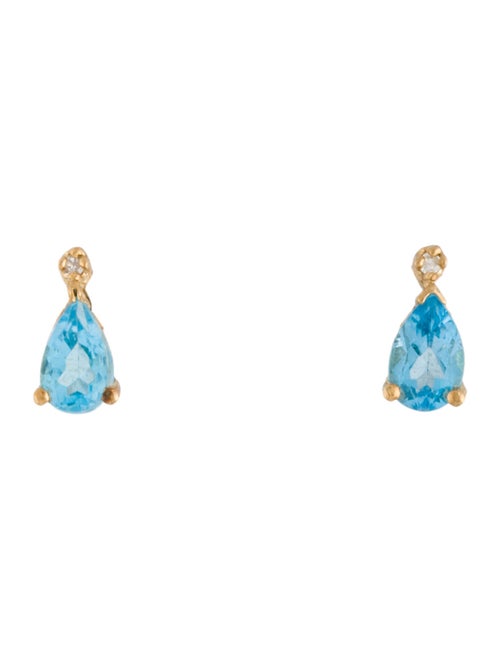 Earrings 14K 2.00ctw Topaz & Diamond Stud Earrings