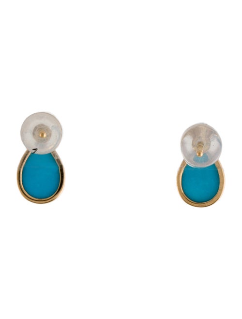 Earrings 18K Turquoise & Diamond Stud Earrings