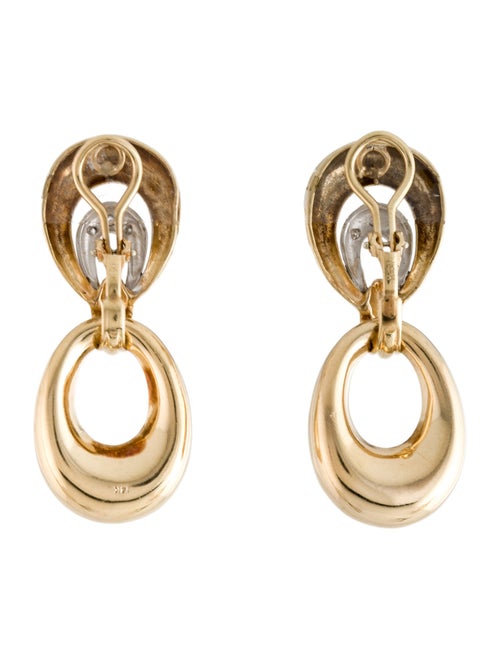 Earrings 14K Two-Tone Diamond Convertible Clip-On Drop Earrings