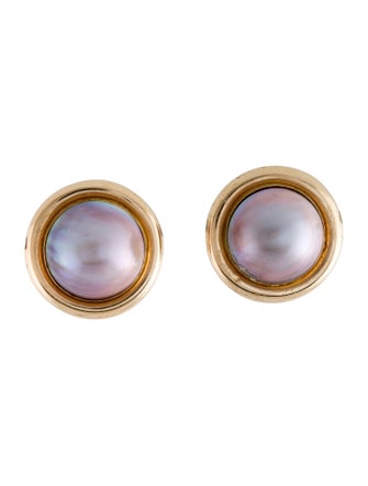 Earrings 14K Mabé Pearl Earclips