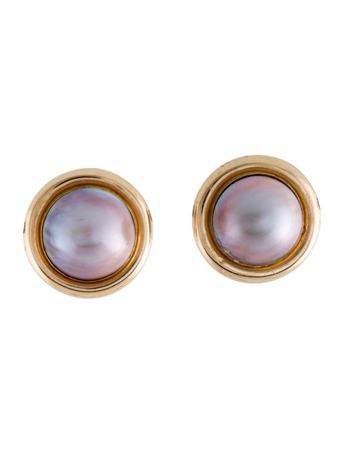 Earrings 14K Mabé Pearl Earclips
