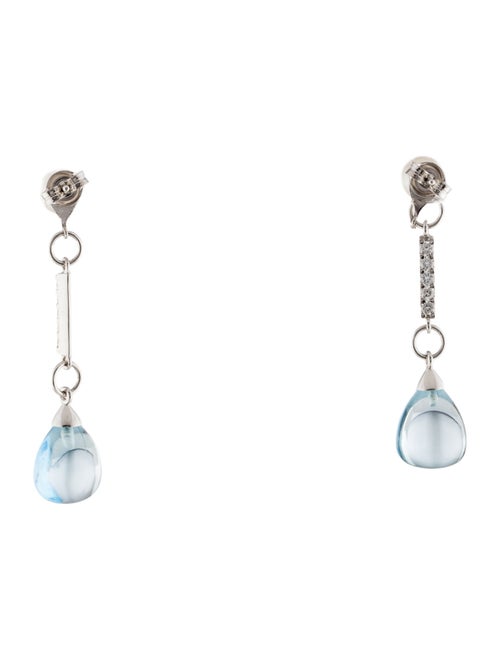 Earrings 18K Pearl, Topaz & Diamond Convertible Drop Earrings