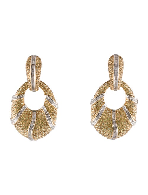 Earrings 18K Sapphire & Diamond Drop Earrings