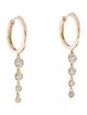 Earrings 14K Diamond Drop Hoop Earrings