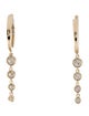 Earrings 14K Diamond Drop Hoop Earrings