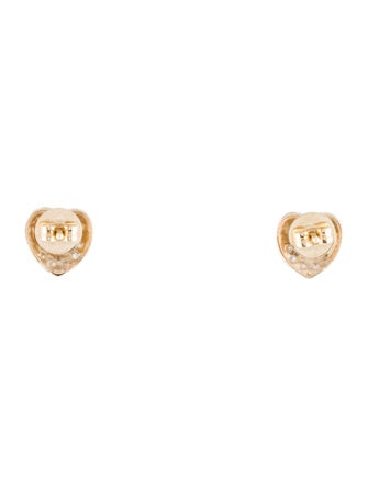 Earrings 14K Diamond Heart Stud Earrings