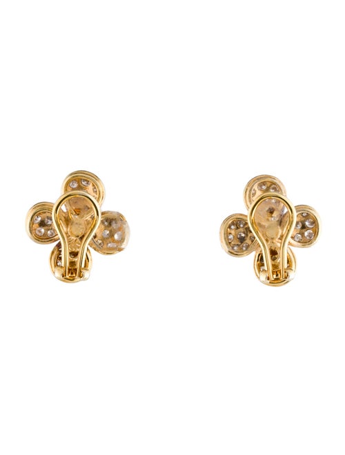 Earrings 18K 2.48ctw Diamond Cluster Floral Earclips