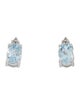 Earrings 14K Aquamarine & Diamond Stud Earrings