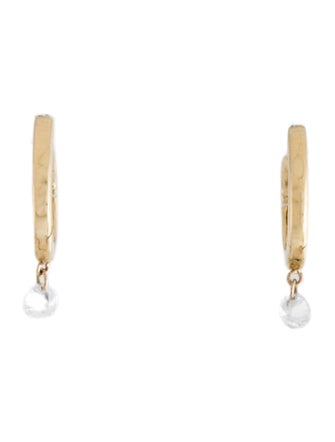 Earrings 14K Diamond Huggie Drop Earrings
