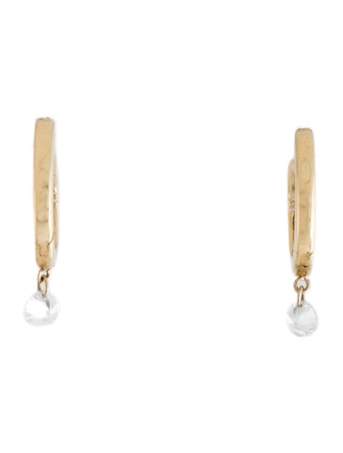 Earrings 14K Diamond Huggie Drop Earrings