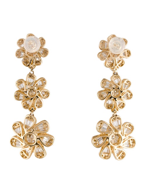 Earrings 14K 4.10ctw Flower Drop Earrings