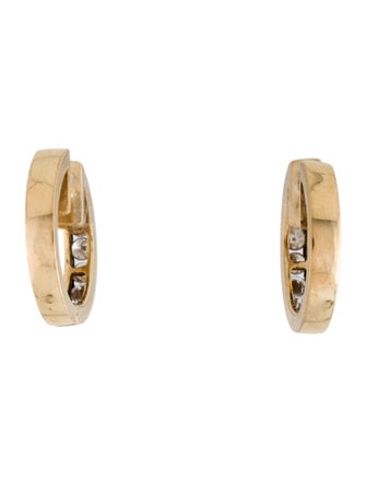 Earrings 14K Diamond Hoop Earrings