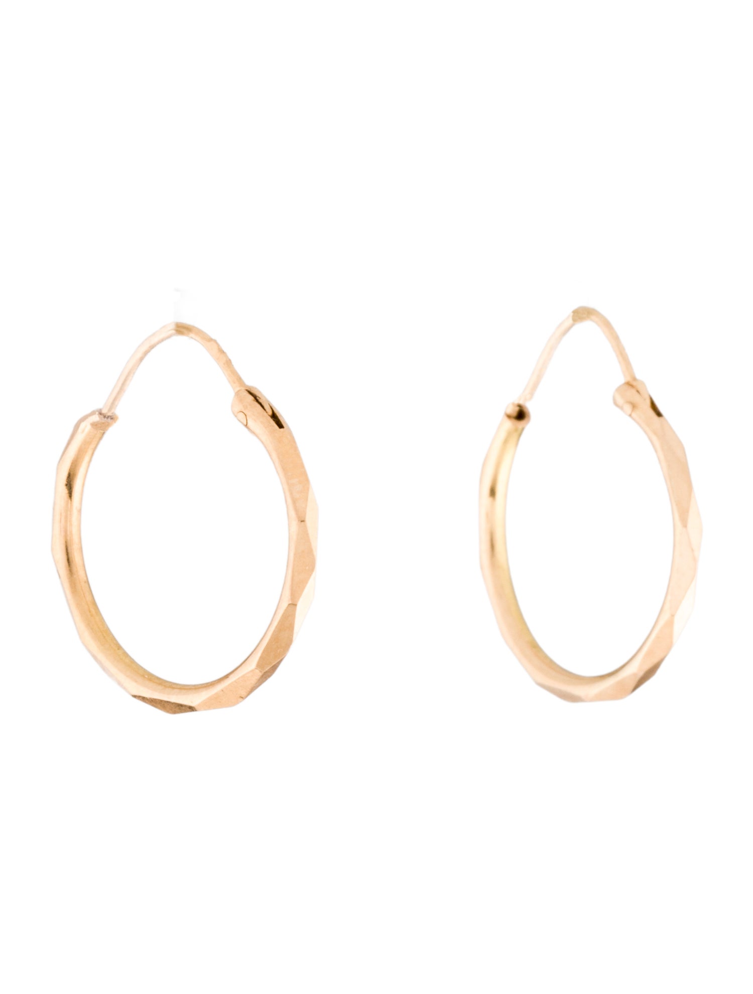 Earrings 18K Faceted Hoop