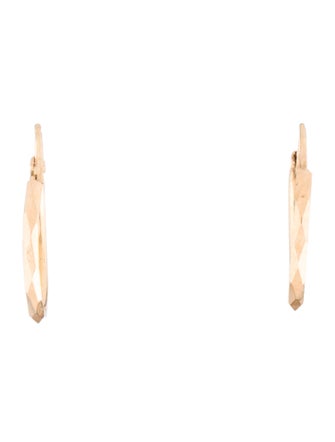 Earrings 18K Faceted Hoop Earrings