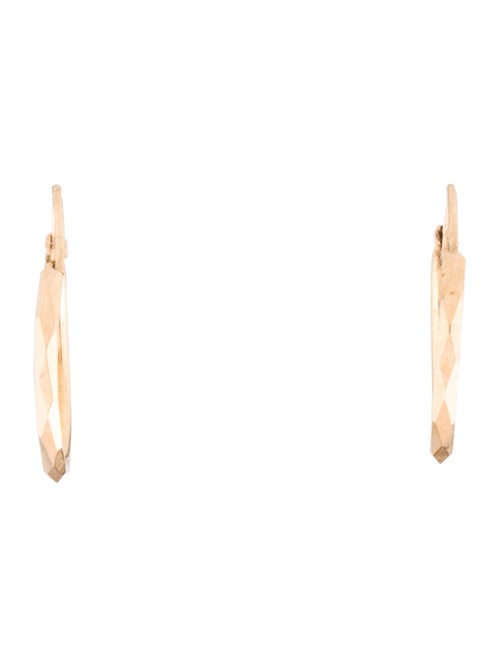 Earrings 18K Faceted Hoop Earrings
