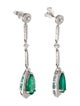 Earrings Platinum 5.67ctw Emerald & Diamond Drop Earrings
