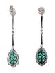 Earrings Platinum 5.67ctw Emerald & Diamond Drop Earrings