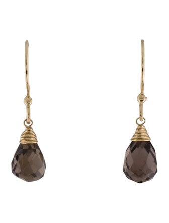 Earrings 14K Smoky Quartz Drop Earrings